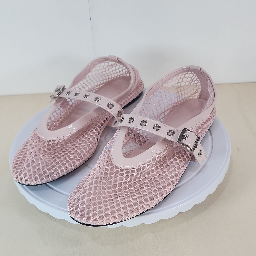Coutgo Pink Womens Mesh Ballet Flats Size 9½